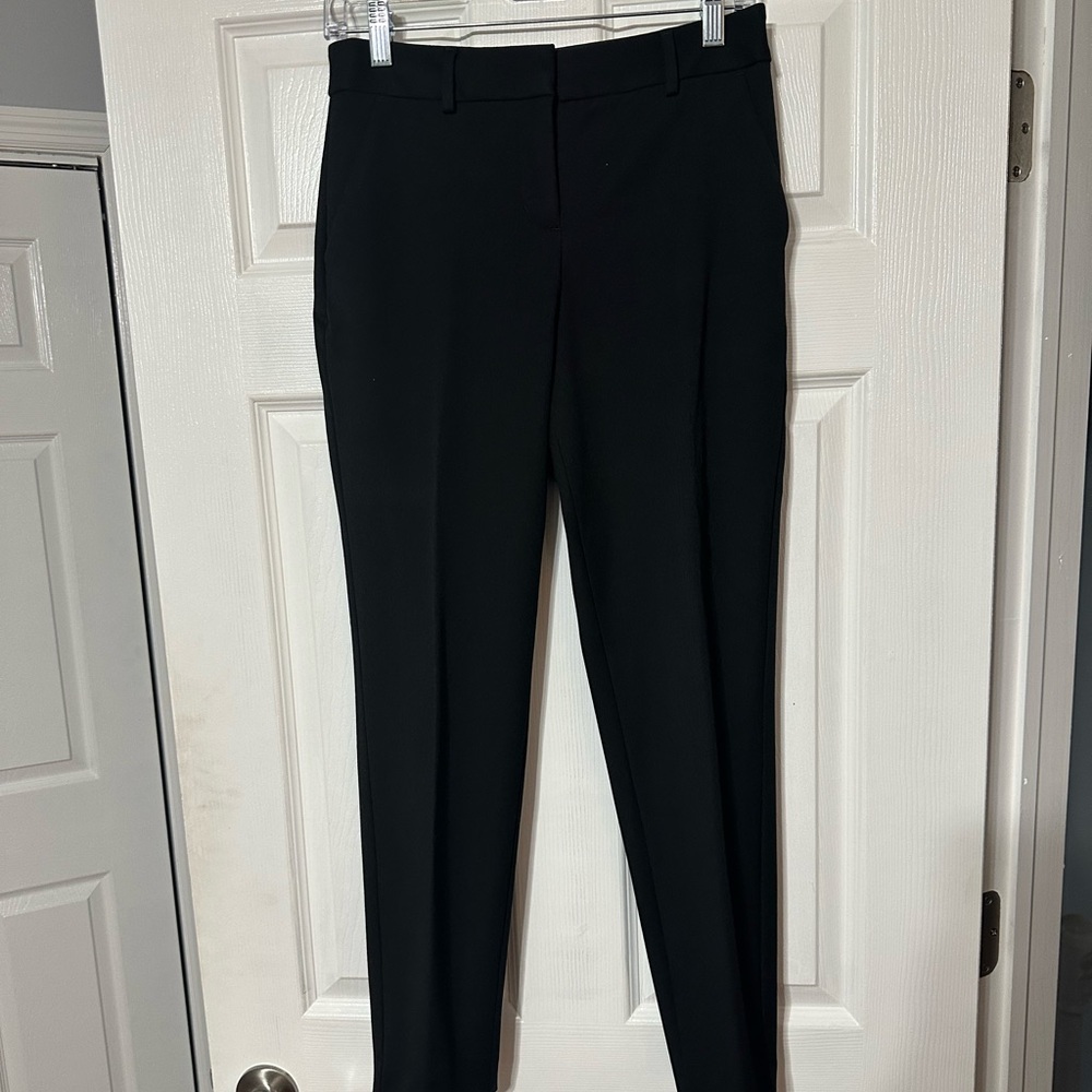 Express Stretch Columnist Ankle Midrise Black Trousers